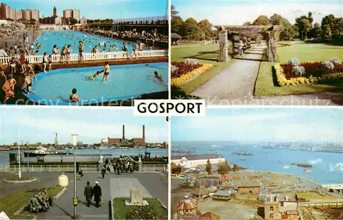 AK / Ansichtskarte Gosport Foster Gardens The Ferry The Bathing Pool Portsmouth Harbour Kat. Gosport