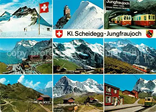 AK / Ansichtskarte Kleine Scheidegg Wengen Jungfrau Sphinx Eisenbahn Eiger Moench Kat. Scheidegg Kleine