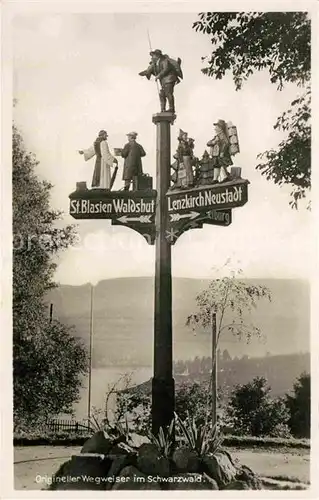 AK / Ansichtskarte Schwarzwald Wegweiser Sankt Blasien Waldshut Lenzkirch Neustadt Kat. Regionales