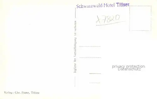 AK / Ansichtskarte Titisee Schwarzwald Hotel Kat. Titisee Neustadt