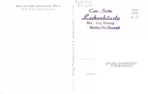 AK / Ansichtskarte Waldau Neustadt Blick vom Cafe Lachenhaeusle Kat. Friedenweiler