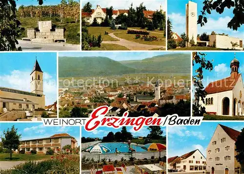 AK / Ansichtskarte Erzingen Klettgau Kirche Panorama Schwimmbad  Kat. Klettgau