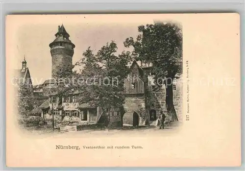 AK / Ansichtskarte Nuernberg Vestnertor mit runden Turm Kat. Nuernberg