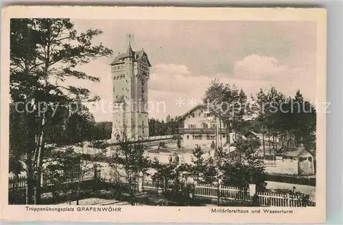 AK / Ansichtskarte Grafenwoehr Truppenuebungsplatz Wasserturm Militaerforstamt