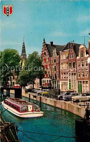 AK / Ansichtskarte Amsterdam Niederlande OZ Voorburgwal Ausflugsdampfer Gracht Kat. Amsterdam