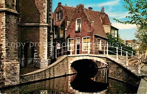 AK / Ansichtskarte Delft Kerkstraat met oude Huisje Kat. Delft