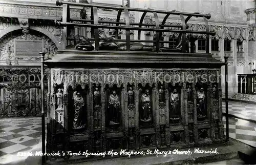 AK / Ansichtskarte Warwick Warwick Warwicks Tomb showing the Weepers St Marys Church Kat. Warwick