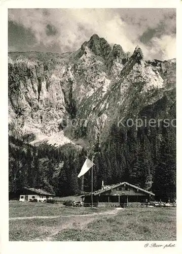 AK / Ansichtskarte Scharitzkehlalm mit Hohem Goell Westwand und Westgrat Berchtesgadener Alpen Kat. Berchtesgaden