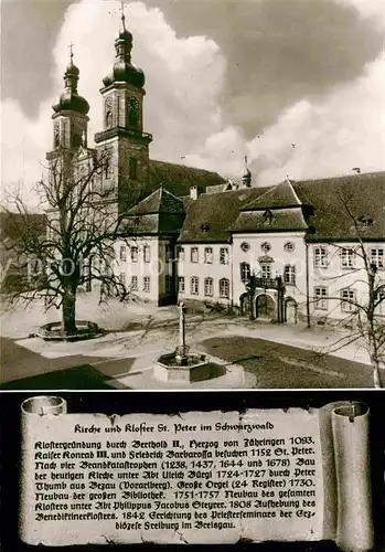 AK / Ansichtskarte St Peter Schwarzwald Kirche und Kloster Geschichte Kat. St. Peter