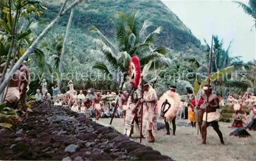 AK / Ansichtskarte Paea Reconstitution of a Tahitian kings enthroning a Marae Arahurahu