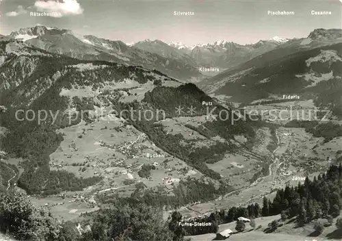 AK / Ansichtskarte Praettigau Region mit Silvretta Gruppe Klosters Furna Station Kat. Davos