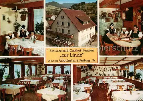 AK / Ansichtskarte Glottertal Gasthaus Linde Trachten Kat. Glottertal Schwarzwald