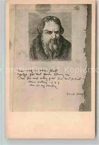 AK / Ansichtskarte Nuernberg Hans Sachs Gedicht Kat. Nuernberg