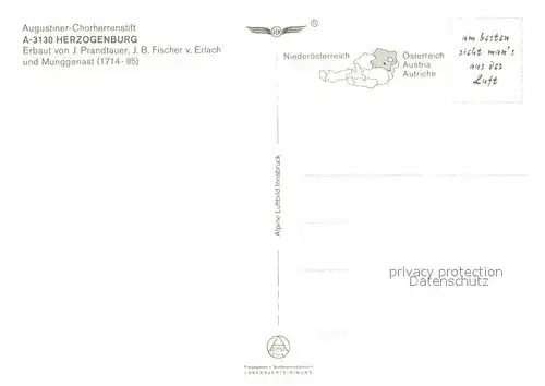 AK / Ansichtskarte Herzogenburg Fliegeraufnahme Augustiner Chorherrenstift  Kat. Herzogenburg