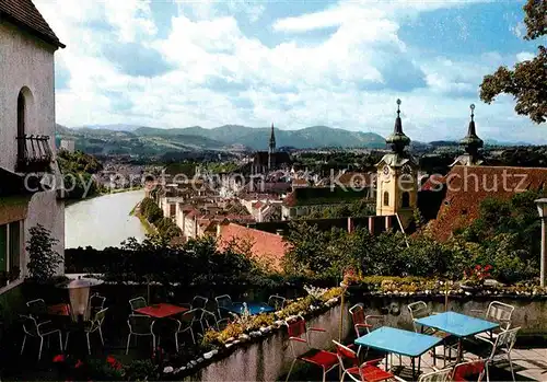 AK / Ansichtskarte Steyr Enns Oberoesterreich Blick vom Tabor Kaffeerestaurant  Kat. Steyr