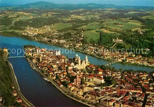 AK / Ansichtskarte Passau Zusammenfluss Donau Inn Ilz Kat. Passau