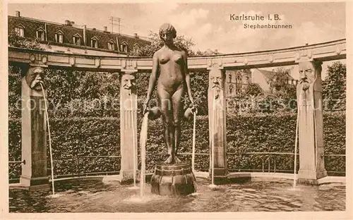 AK / Ansichtskarte Karlsruhe Baden Stephanbrunnen Statue