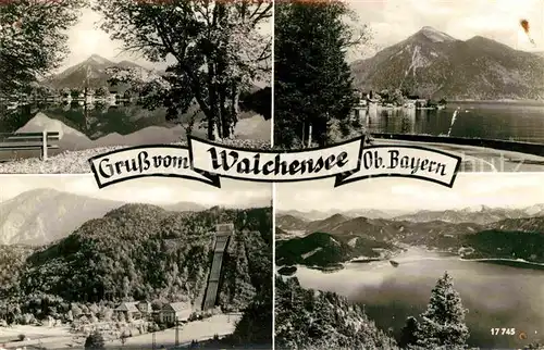 AK / Ansichtskarte Walchensee Uferstrasse am See Kraftwerk Alpenpanorama Kat. Kochel a.See