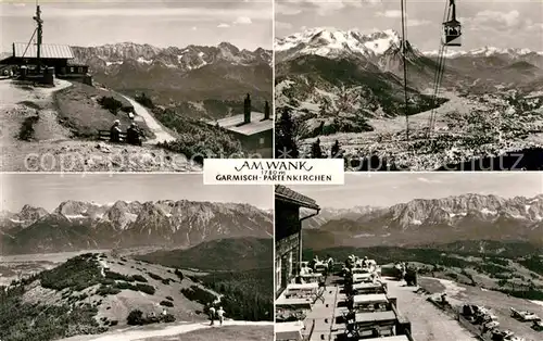 AK / Ansichtskarte Garmisch Partenkirchen Am Wank Bergbahn Berggaststaette Terrasse Alpenpanorama Kat. Garmisch Partenkirchen