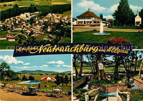 AK / Ansichtskarte Neutrauchburg Fliegeraufnahme Park Schwimmbad Brunnen Kat. Isny im Allgaeu
