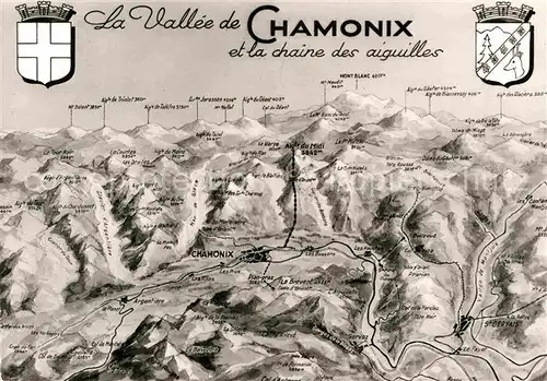 AK / Ansichtskarte Chamonix La vallee et la chaine des aiguilles a vol d oiseau Kat. Chamonix Mont Blanc