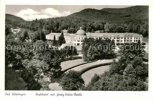 AK / Ansichtskarte Bad Wildungen Badehotel mit Georg Viktor Quelle Kat. Bad Wildungen