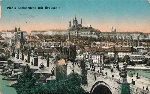 AK / Ansichtskarte Prag Prahy Prague Karlsbruecke Hradschin Kat. Praha