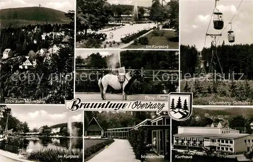 AK / Ansichtskarte Braunlage Wurmberg Seilbahn Pony Post Kurpark Kat. Braunlage Harz