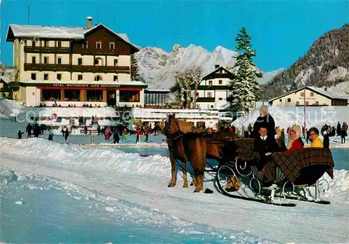 AK / Ansichtskarte Seefeld Tirol Hotel Wetterstein Pferdeschlitten  Kat. Seefeld in Tirol