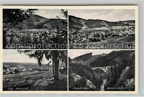 AK / Ansichtskarte Neustadt Schwarzwald Panorama Gutachbruecke Saig