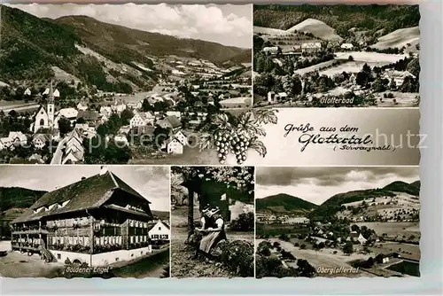 AK / Ansichtskarte Glottertal Gasthaus Goldener Engel Oberglottertal Glotterbad Panorama Kat. Glottertal Schwarzwald