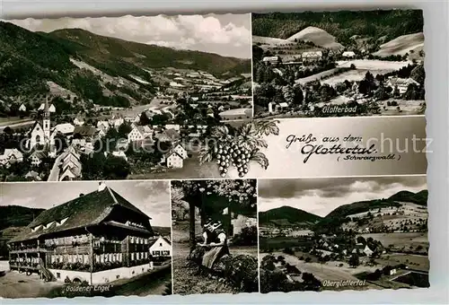 AK / Ansichtskarte Glottertal Gasthaus Goldener Engel Glotterbad Oberglottertal Trachten Kat. Glottertal Schwarzwald