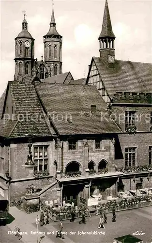 AK / Ansichtskarte Goettingen Niedersachsen Rathaus Tuerme der Johanniskirche Kat. Goettingen