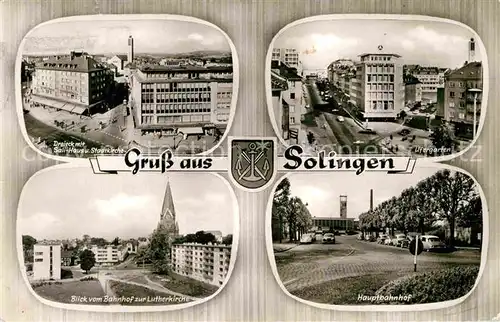 AK / Ansichtskarte Solingen Sali Haus Stadtkirche Lutherkirche Bahnhof Ufergarten Kat. Solingen