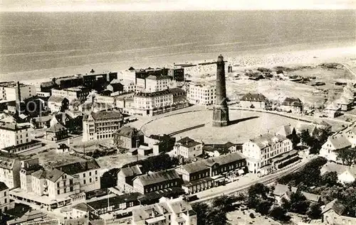 AK / Ansichtskarte Borkum Nordseebad Fliegeraufnahme Leuchtturm  Kat. Borkum