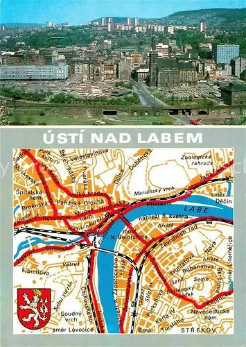 AK / Ansichtskarte Usti nad Labem Landkarte Hospodarska Kat. Usti nad Labem