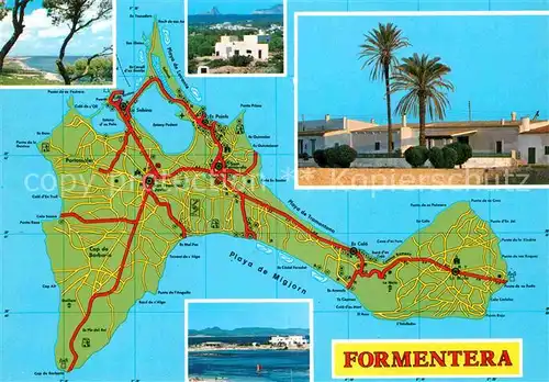 AK / Ansichtskarte Formentera Landkarte E. Mirador Sa Punta La Savina Es Pujols Kat. Spanien
