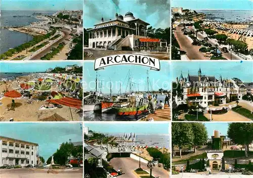 AK / Ansichtskarte Arcachon Gironde 3 Jetees Casino Promenade Plage Sardiniers Passage Souterrain Ascenseur du Casino Kat. Arcachon