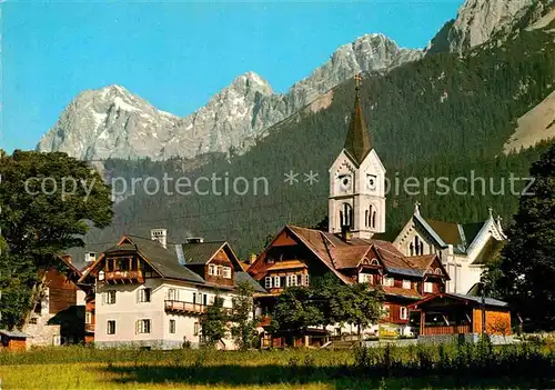 AK / Ansichtskarte Ramsau Dachstein Steiermark Pfarrkirche Gasthof Pehab Kat. Ramsau am Dachstein