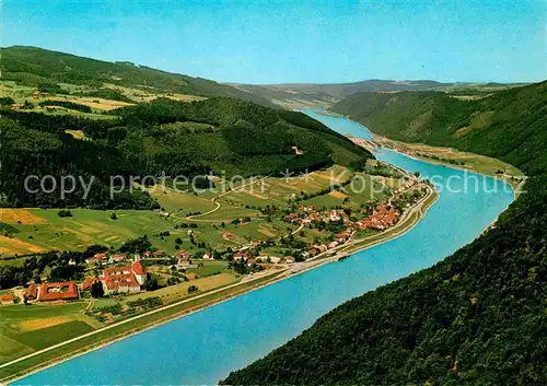 AK / Ansichtskarte Engelhartszell Donau Oberoesterreich Fliegeraufnahme Donaupartie Kat. Engelhartszell