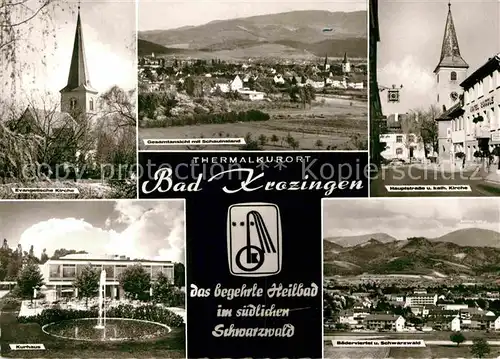 AK / Ansichtskarte Bad Krozingen Gesamtansicht mit Schauinsland Kirche Kurhaus Baederviertel Heilbad Schwarzwald Kat. Bad Krozingen