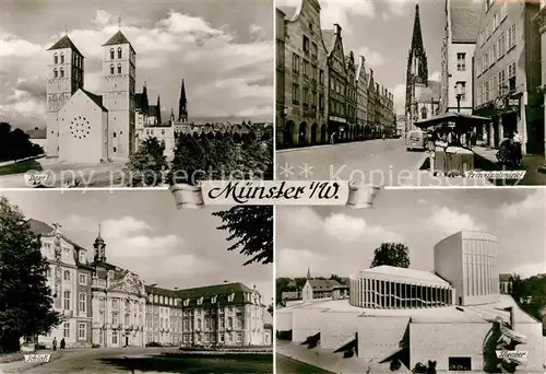 AK / Ansichtskarte Muenster Westfalen Dom Prinzipalmarkt Theater Schloss Kat. Muenster