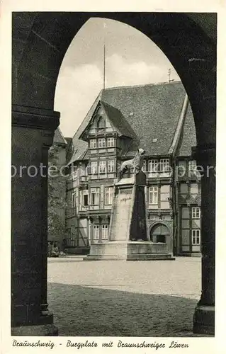 AK / Ansichtskarte Braunschweig Burgplatz mit Loewen Kat. Braunschweig