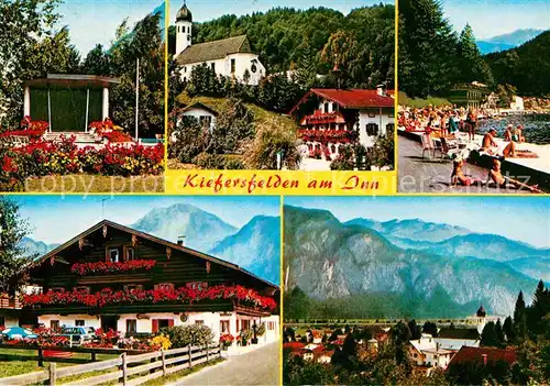 AK / Ansichtskarte Kiefersfelden Pavillon Kirche Schwimmbad Gasthaus Panorama Kat. Kiefersfelden