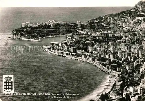 AK / Ansichtskarte Monte Carlo Vue sur Principaute et le Rocher de Monaco Kat. Monte Carlo