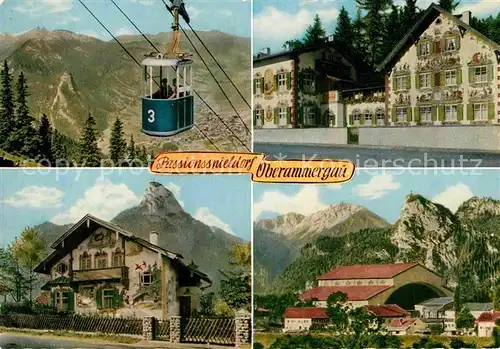 AK / Ansichtskarte Oberammergau Bergbahn zum Laber Haensel und Gretel Heim Rotkaeppchen Haus Passionsspielhaus Kat. Oberammergau