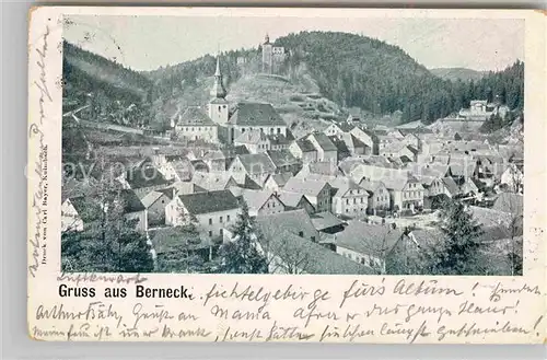 AK / Ansichtskarte Berneck Fichtelgebirge Panorama Kirche Burg Kat. Bad Berneck