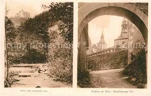 AK / Ansichtskarte Lauenstein Oberfranken Burg Lauenstein Loquitztal Burgaufgang Brandenburger Tor Kat. Ludwigsstadt