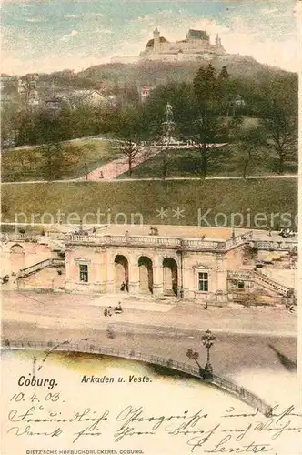 AK / Ansichtskarte Coburg Veste Coburg mit Arkaden Kat. Coburg