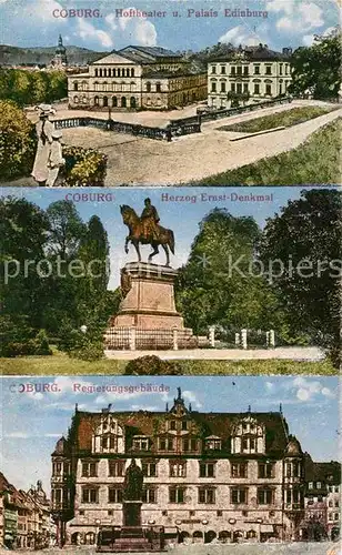 AK / Ansichtskarte Coburg Hoftheater Palais Edinburg Herzog Ernst Denkmal Regierungsgebaeude Kat. Coburg